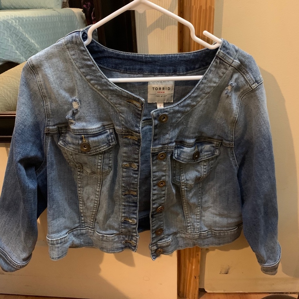 Torrid cropped jean jacket